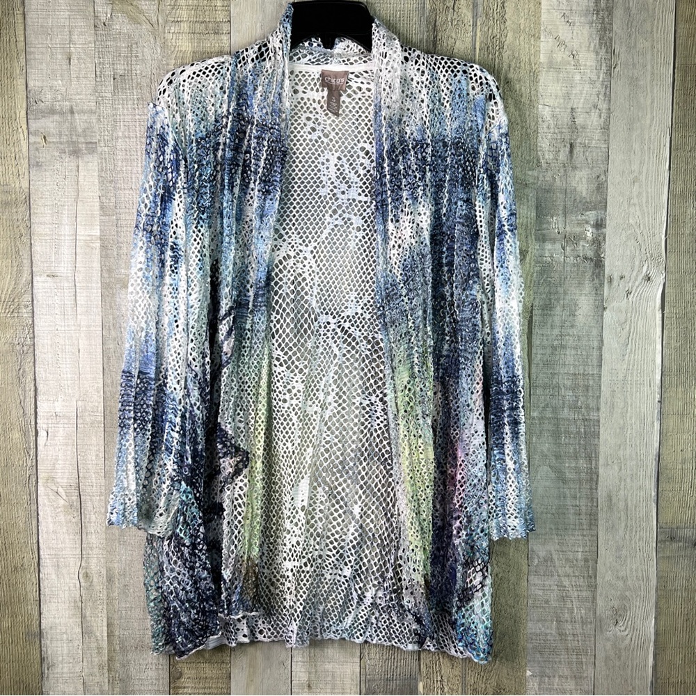 Chico’s Size 3 Lace FloralTie Dye Cover-Up Over-Piece